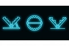 Trap icons set vector neon Product Image 1