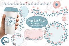 Floral embellishments, bridal Shower clipart, Wedding embellishments, Save the date, Floral clipart, AMB-1420 Product Image 1