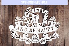 Bake Cooking SVG Cut File, Happy Sayings Sign, DXF EPS PNG Product Image 2