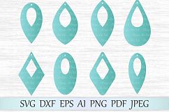 Earrings svg file, Earring template cut file, Tear drop svg file, Earrings with hole, Leaf earrings, Earrings cut file, Earrings vector Product Image 1