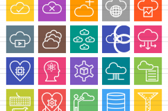 100 Data Line Multicolor B/G Icons Product Image 2