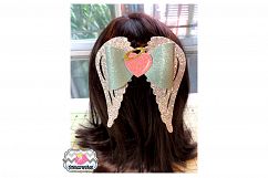 Angel Wing Heart Halo Hair bow Template Product Image 2