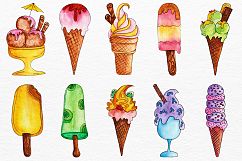 20 Watercolor Ice Creams Product Image 6