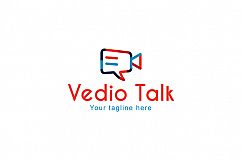Video Talk - Chat Icon with Movie Camera Stock Logo Template for Blog &amp; App Product Image 1