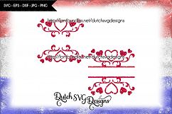 2 Split monogram cutting files with hearts, in Jpg Png SVG EPS DXF, for Cricut &amp; Silhouette, split monogram svg, split name svg, border svg Product Image 2