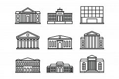 Entertainment theater museum icons set, outline style Product Image 1