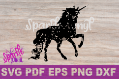 Svg Distressed Grunge Unicorn silhouette svg design files for cricut or silhouette, Vintage look unicorn  Product Image 3