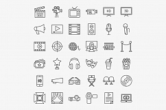 Cinema Line Art Icons Product Image 3