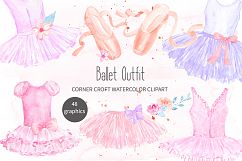 Watercolor Ballet Shoes, Ballet Dress, Tutu Illustration Product Image 1