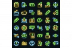 Cash back icons set vector neon Product Image 1