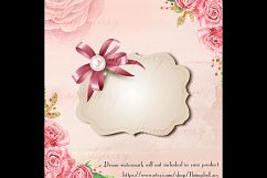 Bow with Pearl Label Frame, Shiny Bow, Satin Bow, Wedding Product Image 3