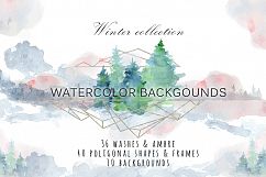 Winter watercolor backgrounds, Christmas textures Product Image 1