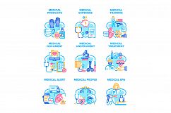 Medical Products Set Icons Vector Illustrations Product Image 1
