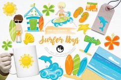 Surfer Boys graphics and illustrations Product Image 1