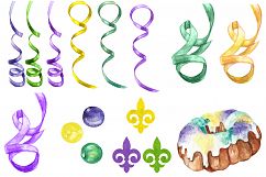 Watercolor Mardi Gras digital clip art Product Image 4
