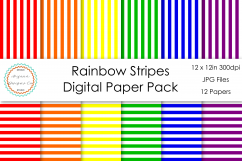 Rainbow Stripes Digital Paper Pack Product Image 1