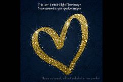 30 Gold Glitter Hand Drawn Heart Clip Arts Wedding Valentine Product Image 5