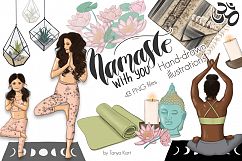 Namaste Hand Drawn Yoga Illustration Product Image 1