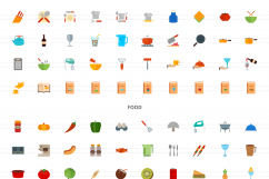 270 Food &amp; Drinks General Flat Icons Product Image 2