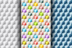 Geometric seamless patterns with 3d glossy cubes Product Image 3