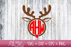 Reindeer Monogram Frame - SVG Cutting File Product Image 2