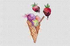 Watercolor mix cool ice cream PNG set Product Image 4