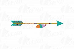 Tribal clip art collection, BOHO clip art, Bohemian dreamcatcher, feathers, arrows, tipi, bull skull. Svg, eps, dxf, png AI vector files Product Image 11