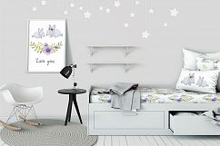 Watercolor hares and flowers Product Image 5