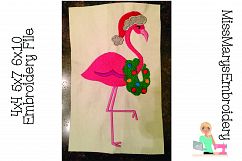 Christmas Flamingo Embroidery Product Image 1