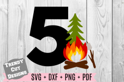 5th Campfire Birthday Set SVG Product Image 1