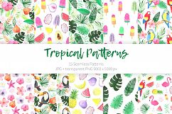Watercolor Tropical Patterns Set Product Image 1