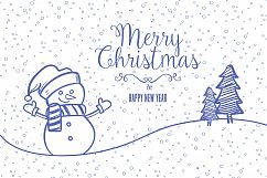 Christmas greeting card hand drawing vector Product Image 1