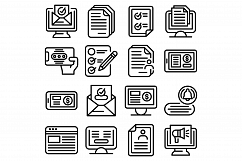 Subscription icons set, outline style Product Image 1