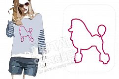 Poodle Applique Machine Embroidery Design Dog 4 Sizes Product Image 1