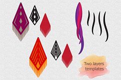 faux leather earring teardrop earrings pendant svg cutting Product Image 3