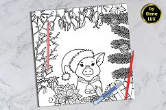 New Year 2019 Coloring Card Product Image 1