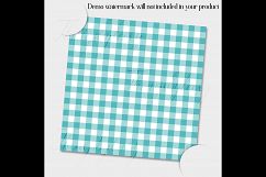 24 Turquoise Plaid Digital Papers, Tartan, Gingham, Check Product Image 5