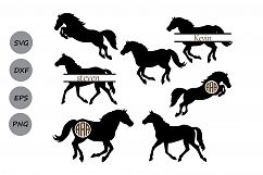 Horse svg files, Horse Monogram, Horse clipart, Horses Svg Cut Files, files for Silhouette, Files for Cricut, Horse silhouette, svg dxf eps. Product Image 1