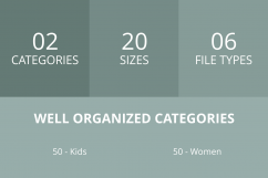 100 Women &amp; Kids Filled Filled Round Corner Icons Product Image 3