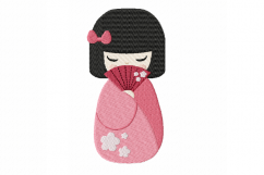 Japanese Geisha 1 ~ ~ Machine Embroidery Design ~ Instant Download Product Image 1