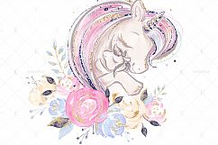 Mother and Baby Unicorns Clipart Product Image 2