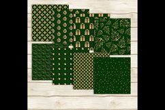 24 Luxury Green and Gold Holiday Christmas Digital Papers Product Image 6