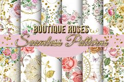 Gold Mandala &amp; Roses Seamless Backgrounds Product Image 1