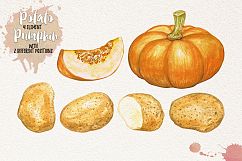 Watercolor Vegetables, Herbs, Green Product Image 5