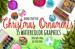 Watercolor Christmas Ornaments Product Image 1