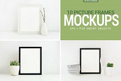 10 Poster &amp; Picture frame mockups, White &amp; Black frames Product Image 3