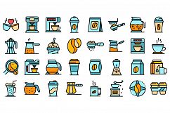Coffee icons set vector flat Product Image 1