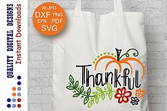 Thanksgiving svg Pumpkin clipart Thankful sign Cutting file Product Image 1