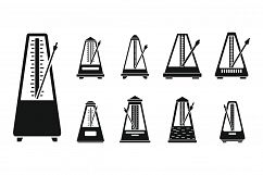 Classic metronome icons set, simple style Product Image 1