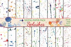 Watercolor Splashes seamless digital paper pack Product Image 1